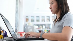 Woman Typing Keyboard Girl Using Computer Stock Footage Video (100% Royalty-free) 1046016277 | Shutterstock