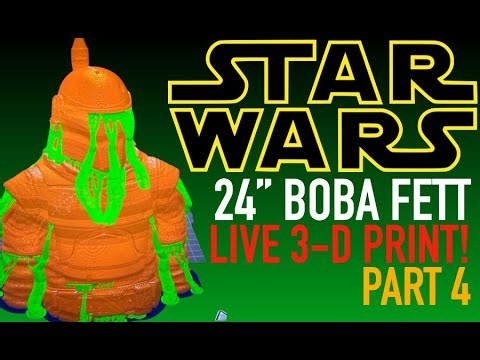 PART 4 - 24" BOBA FETT STAR WARS BUST - 3D PRINT - #3dprinting #live #creality #3dprinter #starwars