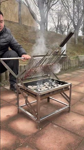 Rotating barbecue grill, easy-to-rotate design, a fantastic barbecue tool. #bbq #flipgrill