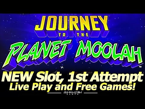 NEW Journey To The Planet Moolah Slot Machine! First Attempt, Live Play and Free Spins Bonuses