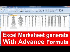 Automatic Generate School mark sheet advanced formulas in Excel