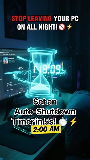 Set an Auto-Shutdown Timer on Windows in 5s! (Secret Command) 🛑⚡ #Shorts