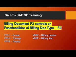 SAP SD Billing Document F2 Controls VOFA| Sivan's SAP SD Training