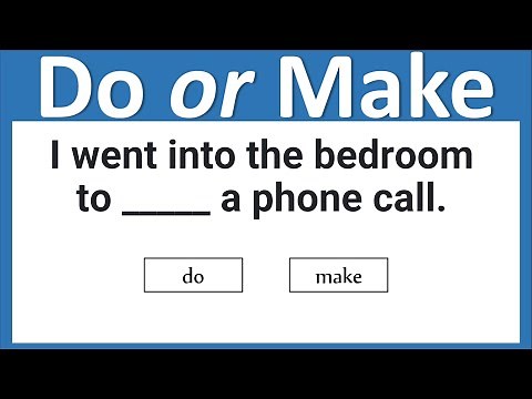 Do Or Make Quiz | Grammar Test
