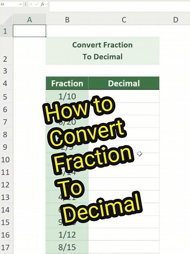 Cómo convertir fracciones a decimales en Excel