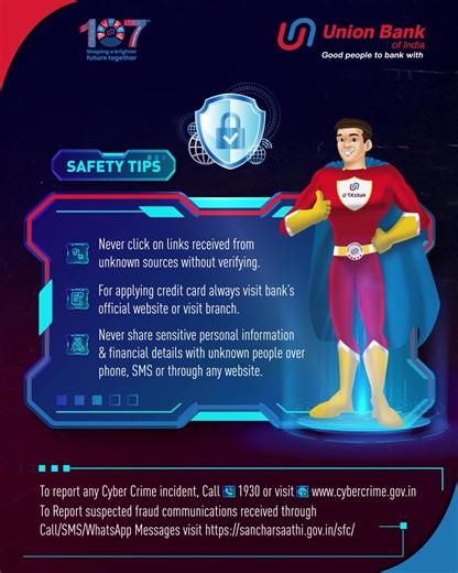 Fraudsters share fake lifetime-free credit card offers, which can push you to download unknown APKs and lose all your money. Apply only through official bank channels and report suspicious links immediately. Stay cautious, stay protected. Cyber Dost #UnionBankOfIndia #GoodPeopleToBankWith #CyberJaagrooktaDiwas | Union Bank of India