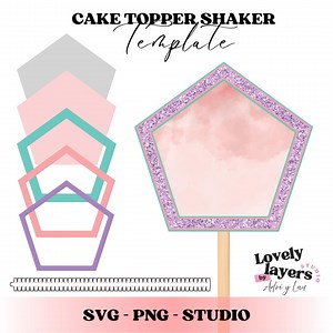 Pentagon Shaker Svg, Shaker Topper Svg, Shaker Layer Strips, Birthday Cake Topper, Layered Svg, 3D Shaker, Instant Download, Shaker Topper - Etsy Australia