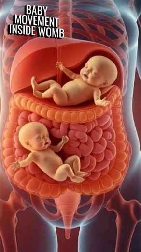 Faetus movement inside womb |3dAnatomy #3danimation #baby #shorts