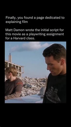 Explaining Film on Instagram: "Good Will Hunting (1997), directed by Gus Van Sant, is a heartfelt Boston drama about Will Hunting (Matt Damon), a troubled, self-taught math genius from Southie who works as an MIT janitor. After solving an impossible problem left on a chalkboard, he’s discovered by professor Gerald Lambeau (Stellan Skarsgård) and forced into therapy with down-on-his-luck psychologist Sean Maguire (Robin Williams) to avoid jail time for assault. Through raw, life-changing sessions