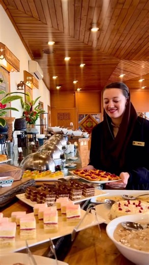 Where Festive Decor Meets Decadent Desserts, Sweet Moments at Dumani Restaurant, Gilgit Serena Hotel. #SerenaHotels#GilgitSerenaHotel#DumaniRestaurant #dessertcorner | Gilgit Serena Hotel