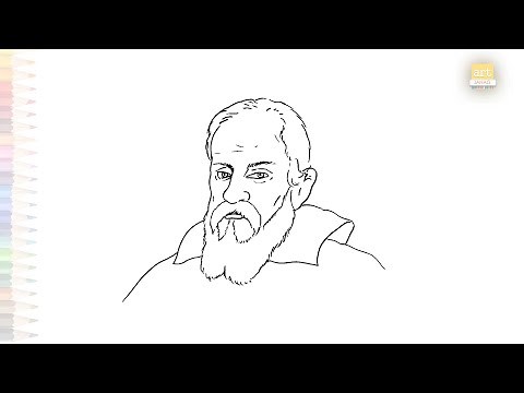 Astronomer Galileo Galilei drawing | Outline drawings| How to draw Galileo Galilei face step by step