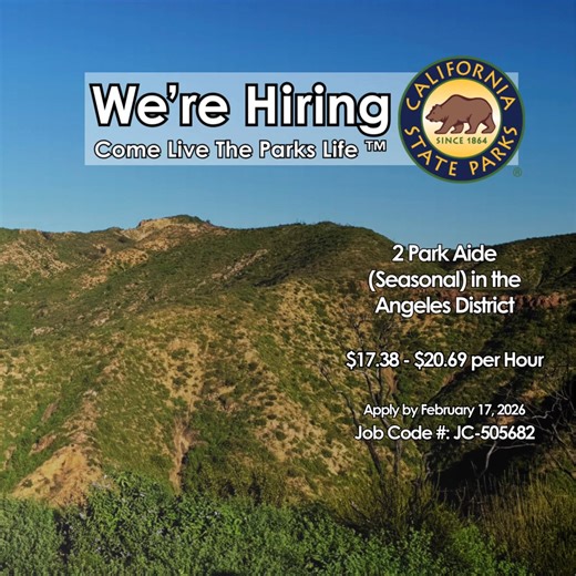 🌟 Ready to kick off your next adventure? We’ve got exciting opportunities waiting for you in the Angeles District Visitor Services Program! 🏞️ We’re hiring seasonal team members to help create welcoming, safe, and memorable park experiences across the Topanga and Malibu Sectors. From leading kiosk operations and supporting fellow staff, to assisting visitors, collecting fees, and keeping our parks running smoothly, you’ll play a key role in connecting people to the outdoors. 🌳 Whether you’re 