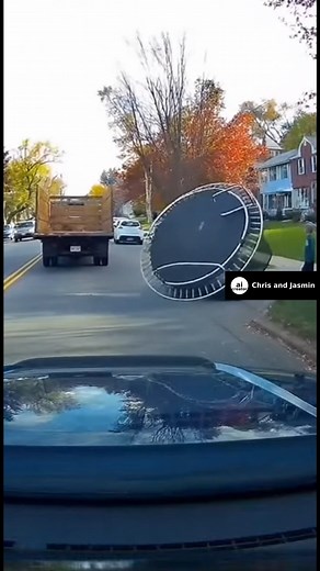 When the neighbor’s trampoline decides it’s had enough of this neighborhood | Chris And Jasmin