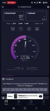 T-Mobile home Internet speed test