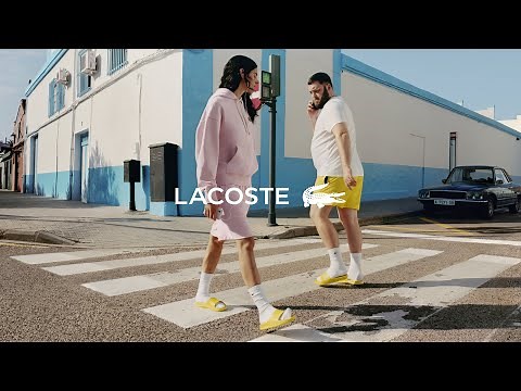 The new Lacoste Campaign I Dare the slides-and-socks