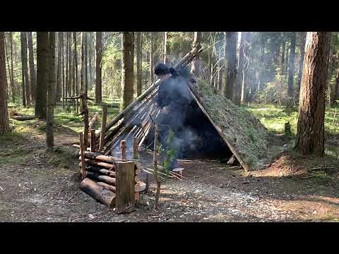 Make A Bushcraft Camp Chair Without Nails | Drills Levis - Axe - Bow Saw - Knife EDC - Rope - How To