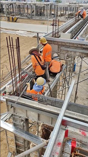 Technical Install rebar of concrete gutter at E1 slab
