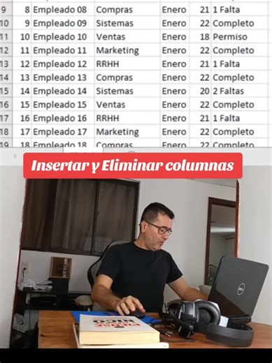 inserta y elimina columna en Excel con el teclado #ExcelTips #juancarlosrivastovarexcel #exceltraining