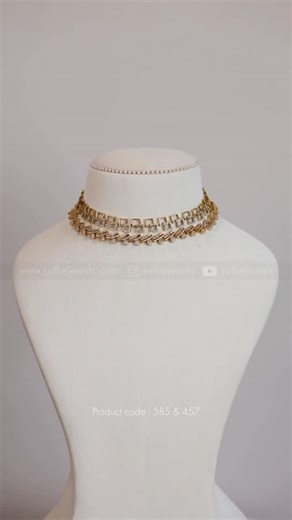 Sullie Jewels on Instagram: "Diamond Square AD Necklace Set Product code : 585 ₹999 AD Curve Ball Necklace Set Product code : 457 ₹999 🧿 How to Shop from Sullie Jewels : 1. Shop on our website – just search using the product code OR 2. Message us directly on Instagram OR 3. Text us on WhatsApp: +91 80957 78479 #necklace #combo #adstone #fashion #jewellery"