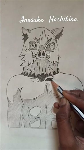 Inosuke hashibira #drawing #anime #shorts #inosuke #freestyle