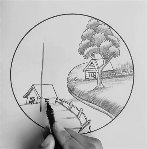 Drawing simply nature by 12b pencil #drawingsimply #natureart #art | Airin's Vlogs