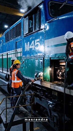 The legendary M45 locomotive getting refueled and ready for another powerful journey! #shorts