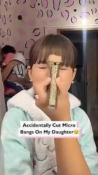 I Accidentally Gave My Toddler Micro Bangs! 😭 #hair #microbangs #toddlerhairfail