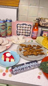 This was my #Fallout watch party food spread! We watched the #falloutonprime all while enjoying some of the foods featured in the Fallout universe! Nothing better than that!! My question is, what are YOU going for first?? lmk in the comments 💙 @fallout @falloutonprime #falloutpremiere #mrsfallout #fallouttvshow #falloutfoods #falloutcooking #perfectlypreservedpie #iguanaonastick #blamcomacncheese #porkandbeans #yumyumdeviledeggs #nukacola #jonessodaco #nukacolavictory #sweetrolls #cram #fancyla