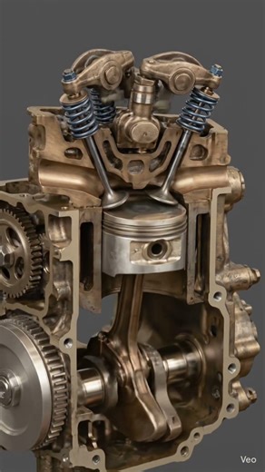 4-Stroke Engine Cutaway Animation #mechanical #english #stroke #update
