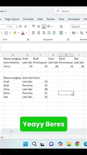 Membersihkan data yang salah #excel #exceltips #shortvideo