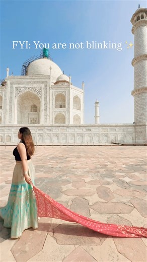 Taj Mahal × Fashion ✨A Dreamy Morning Modelling Shot🤍| Aesthetic Travel Reel #travel #tajmahal ✨