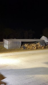 46,000 lbs of beer took a spill in the median. #fyp #trucking #towing #Miller #RicksTowing | Ricks Towing Inc