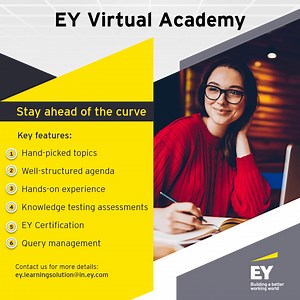 16 reactions · 77 shares | Get an immersive learning experience with comprehensive curated content at EY Virtual Academy. Stay ahead of the curve by upskilling anywhere and anytime. Choose from various industry-relevant specialized courses. Click the link to know more: https://go.ey.com/3YHy0nQ. Contact us for more details: ey.learningsolution@in.ey.com #EYVirtualAcademy #VirtualTrainings #virtuallearning | EY Careers | Facebook