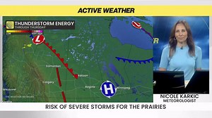 12K views · 48 reactions | Stormy days are ahead for the Prairies, with thunderstorms likely through Friday, bringing risks of strong winds, hail, and isolated tornadoes. Meteorologist Nicole Karkic has the details. | The Weather Network | Facebook