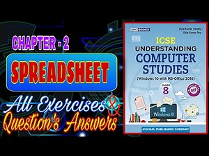 Computer Class 8 | Chapter 2 Spreadsheet: Function and chart | All exercises with Q&A | 2024-25