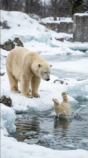 How a polar bear cub spends its day in the Arctic ❄️ #wildlife #polarbear #shorts
