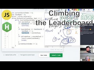 [Medium] Climbing the Leaderboard (Hackerrank, javascript, arrays, 2 pointers)