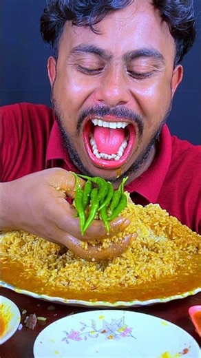 Very Spicy Green Chilli,Rice Eating #mukbang #asmr #shortvideo #shorts #viralshort #short #food