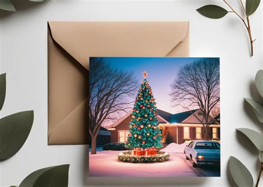 Vintage Suburban Christmas Cards: 1980s Holiday House (set of 4) - Etsy Australia