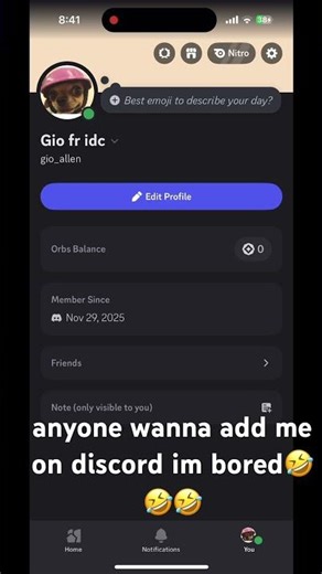 im bored add me on discord
