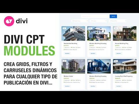 Divi CPT Modules: Crea grids, grids con filtros y carruseles dinámicos en WordPress y Divi