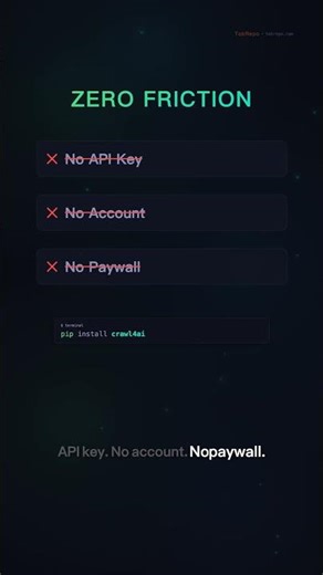 Any webpage to clean LLM data — one command. Crawl4AI #Shorts