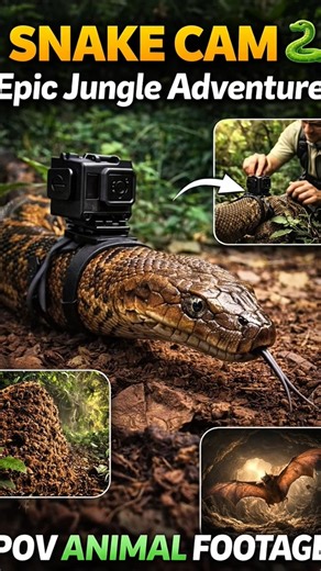 #wildlife POV Snake Camera Finds a Secret Cave 😱 #shorts
