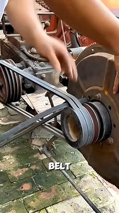 Tips for installing a drive belt onto a manual transmission pulley. #Vbelt #EngineRepair #FarmTools | Jaguars Studio