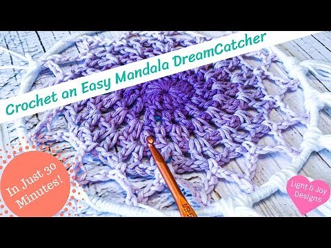 Crochet an Easy Mandala Dreamcatcher - Video Tutorial - Crochet Wallhanging Pattern