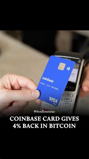 Millionaire Tips on Instagram: "Coinbase has introduced a credit card that offers 4% back in Bitcoin on every swipe, allowing users to onboard millions into Bitcoin without ever touching an exchange, without complicated points or blackout dates. Let us know your thoughts below ⬇️ - Follow @themillionairestips"