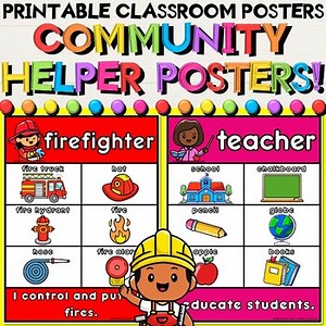 Community Helpers Posters for Elementary Job Exploration & Career Education