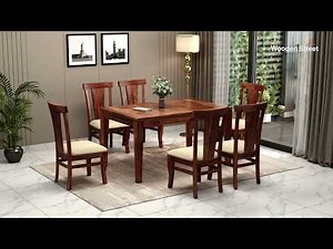 Franco Extendable 6 Seater Dining Table (Honey Finish)| Latest Dining Table Design| Wooden Street