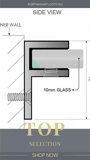 120x210cm Single Shower Glass Screen with Gunmetal Wall & Floor F Brackets