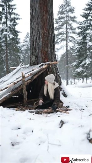 Building a Survival Shelter in the Arctic #survival #camping #bushcrafting #bushcraft